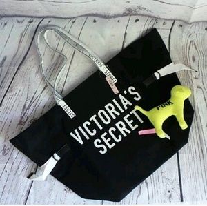 NWT Victoria's Secret Tote + Yellow Plush Dog